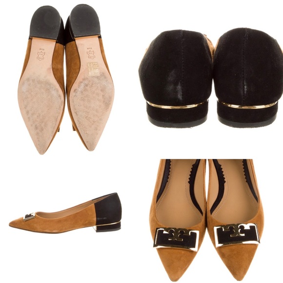 Tory Burch Gigi Pointed Toe Color-Block Flats - Picture 4 of 4